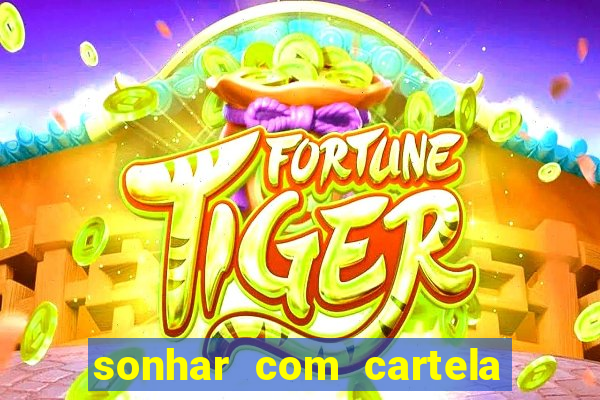 sonhar com cartela de bingo