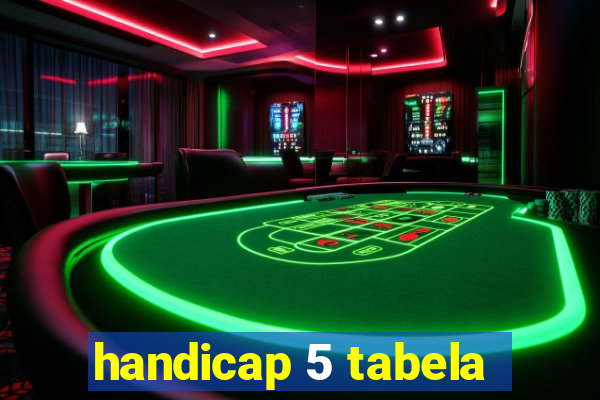 handicap 5 tabela